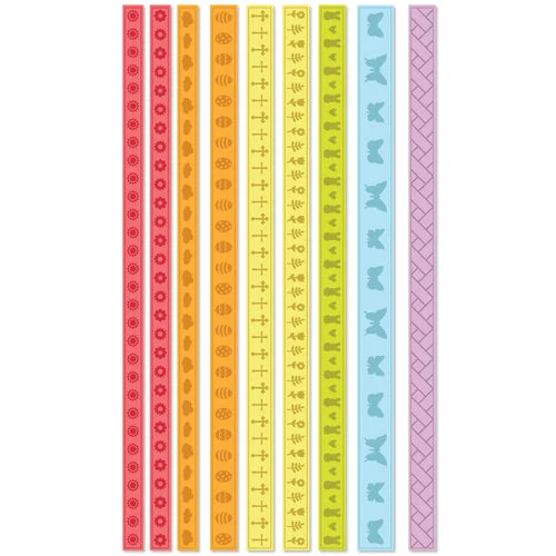 Scrapbook.com - Decorative Emboss and Die Set - Stitched Border Strips - Spring