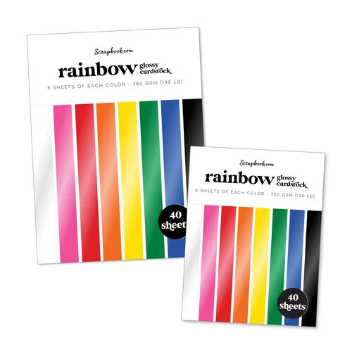 Scrapbook.com - Rainbow - Glossy Cardstock Paper Pad - 2 Pack Bundle - 6x8 and A2 - 80 Sheets 1 Scrapbook.com - Rainbow - Glossy Cardstock Paper Pad - 2 Pack Bundle - 6x8 and A2 - 80 Sheets