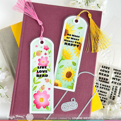 Waffle Flower Crafts - Stencils - Round Floral Bookmark 4 Waffle Flower Crafts - Stencils - Round Floral Bookmark