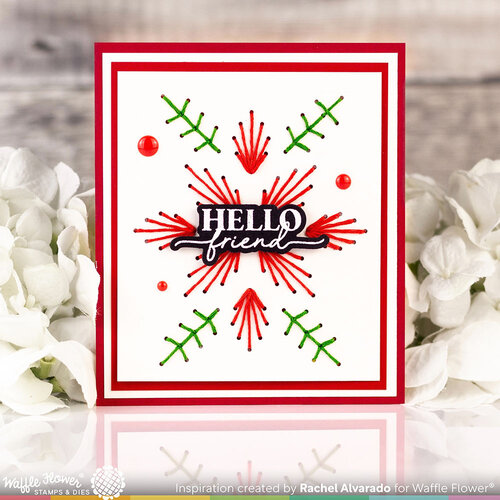 Waffle Flower Crafts - Craft Dies - Winter Floral Stitching 2 Waffle Flower Crafts - Craft Dies - Winter Floral Stitching