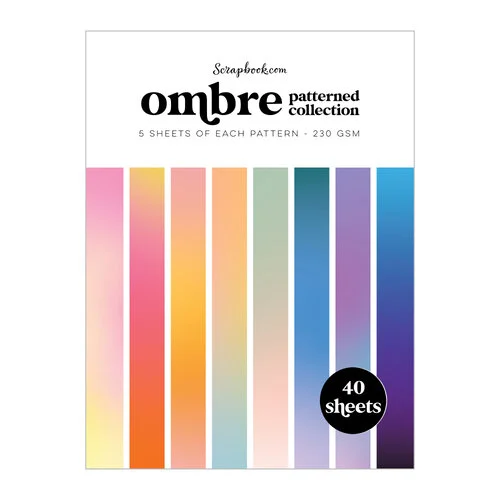 Scrapbook.com - Ombre - Patterned Cardstock Paper Pad - Double Sided - 6x8 - 40 Sheets