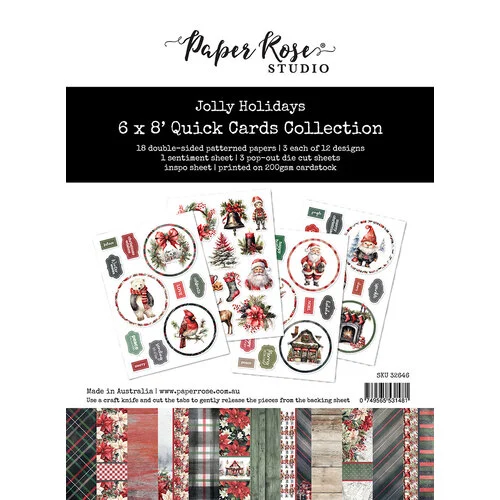 Paper Rose - Jolly Holidays Collection - 6 x 8 Quick Cards