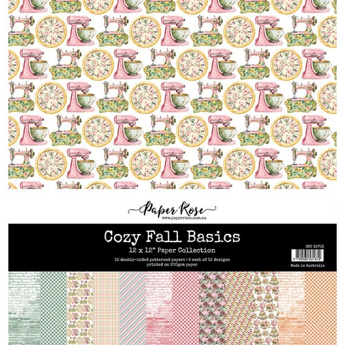 Paper Rose - Cozy Fall Collection - 12 x 12 Paper Pack - Basics
