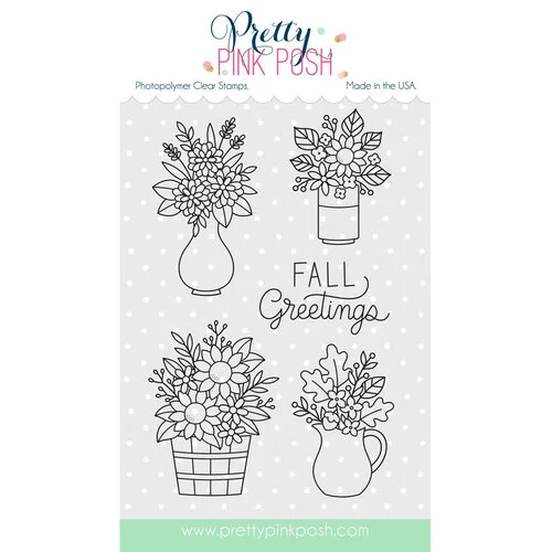 Pretty Pink Posh - Clear Photopolymer Stamps - Fall Bouquets