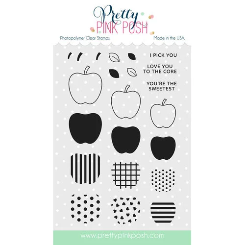 Pretty Pink Posh - Clear Photopolymer Stamps - Patterned Apples 1 Pretty Pink Posh - Clear Photopolymer Stamps - Patterned Apples