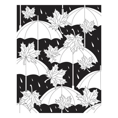 Spellbinders - Falling Leaves Collection - BetterPress - Press Plates - Autumn Rain