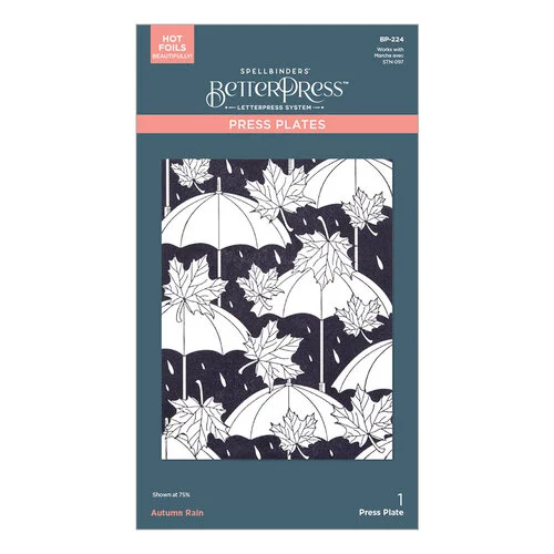 Spellbinders - Falling Leaves Collection - BetterPress - Press Plates - Autumn Rain