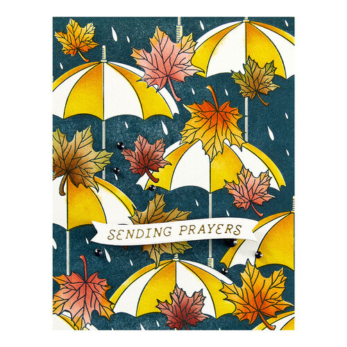 Spellbinders - Falling Leaves Collection - BetterPress - Press Plates - Autumn Rain