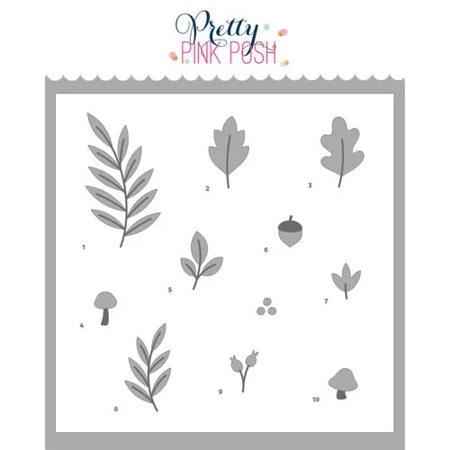 Pretty Pink Posh - Layering Stencils - Solid Leaf Foliage