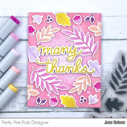 Pretty Pink Posh - Layering Stencils - Solid Leaf Foliage