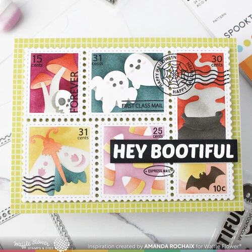 Waffle Flower Crafts - Postage Collage Collection - Stencils - Spooktacular 6 Waffle Flower Crafts - Postage Collage Collection - Stencils - Spooktacular
