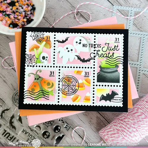 Waffle Flower Crafts - Postage Collage Collection - Stencils - Spooktacular 7 Waffle Flower Crafts - Postage Collage Collection - Stencils - Spooktacular