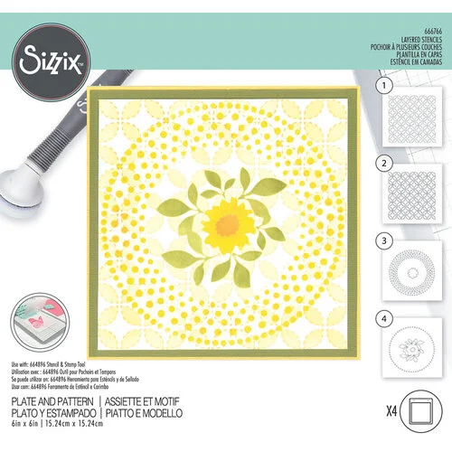 Sizzix - Layered Stencils - Plate and Pattern
