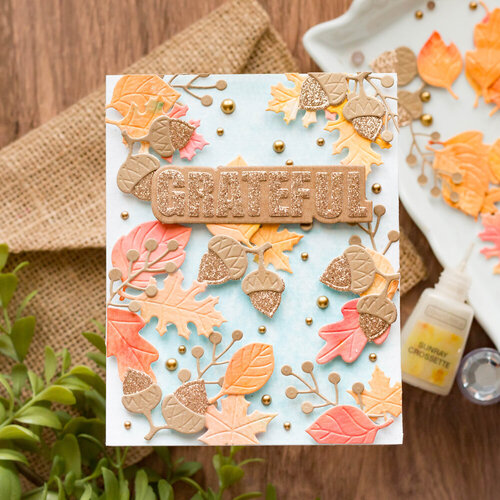 Scrapbook.com - Decorative Die Set - Autumn Leaves & Stitching Patterns
