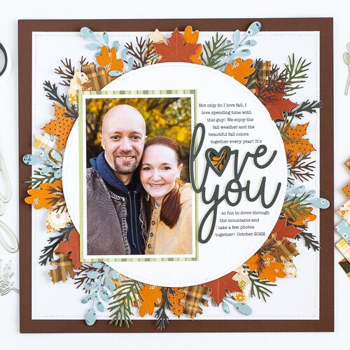 Scrapbook.com - Decorative Die Set - Autumn Leaves & Stitching Patterns