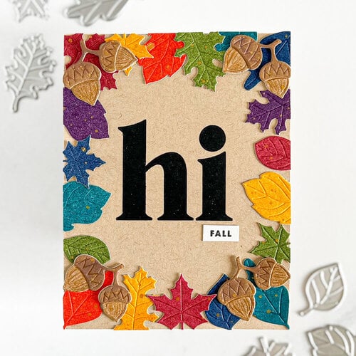 Scrapbook.com - Decorative Die Set - Autumn Leaves & Stitching Patterns