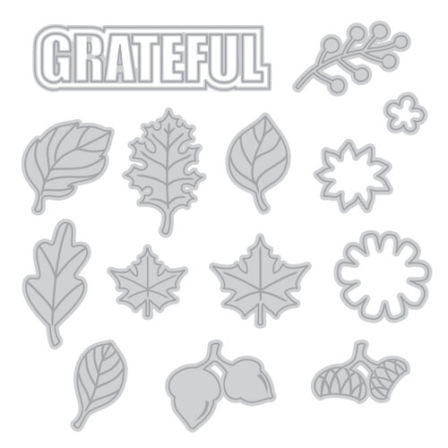 Scrapbook.com - Decorative Die Set - Autumn Leaves & Stitching Patterns