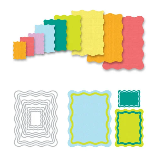 Scrapbook.com - Decorative Die Set - Nested Wavy Rectangles 1 Scrapbook.com - Decorative Die Set - Nested Wavy Rectangles
