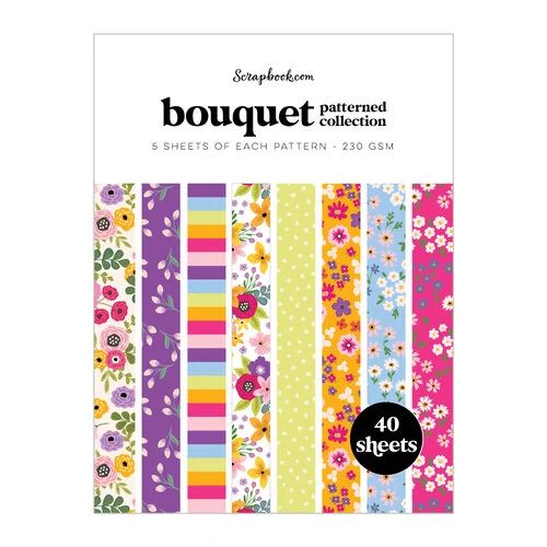 Scrapbook.com - Bouquet - Patterned Cardstock Paper Pad - Double Sided - 6x8 - 40 Sheets