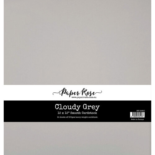 Paper Rose - 12 x 12 Cardstock Pack - Cloudy Grey