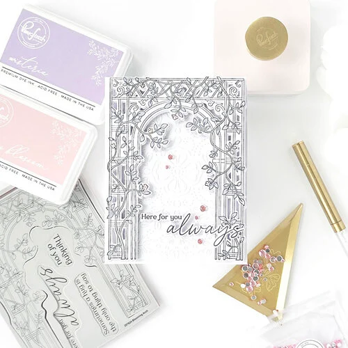 Pinkfresh Studio - Kindness In Bloom Collection - Press Plates - Blooming Arch