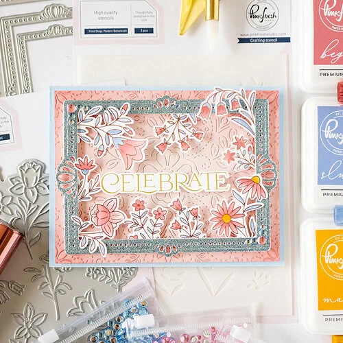 Pinkfresh Studio - Essentials Collection - Dies - Fancy Rectangle Frame 3 Pinkfresh Studio - Essentials Collection - Dies - Fancy Rectangle Frame
