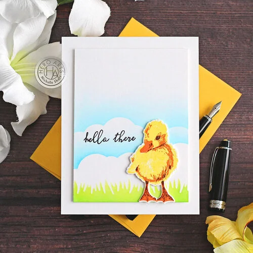 Hero Arts - Stencils - Clouds and Grass Scenic