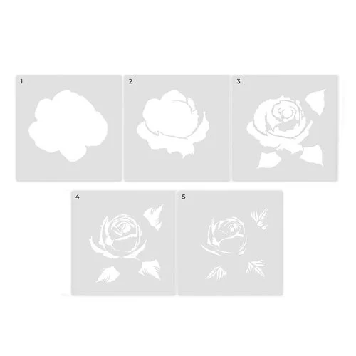 Crafter's Companion - Stamp, Stencil, and Ink Pad Set - Rose
