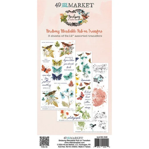 49 and Market - Birdsong Collection - Rub-On Transfers - Blendable