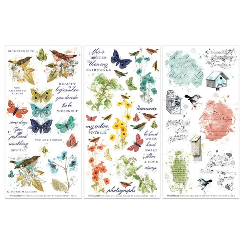 49 and Market - Birdsong Collection - Rub-On Transfers - Blendable
