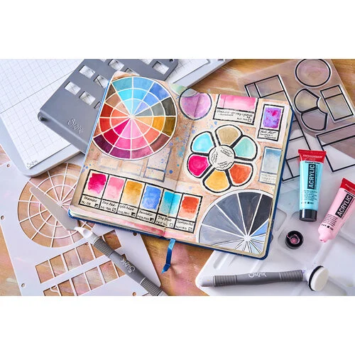 Sizzix - Studio - Clear Stamps and Stencils Set - Artist Tools