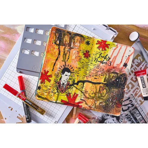 Sizzix - Studio - Clear Stamps and Stencils Set - Strength in Numbers