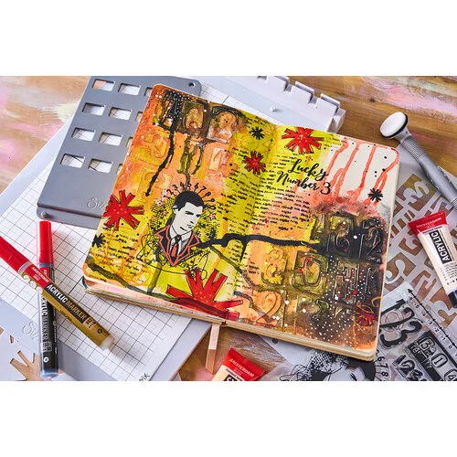 Sizzix - Studio - Clear Stamps and Stencils Set - Strength in Numbers