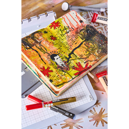 Sizzix - Studio - Clear Stamps and Stencils Set - Strength in Numbers