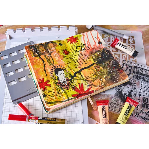 Sizzix - Studio - Clear Stamps and Stencils Set - Strength in Numbers