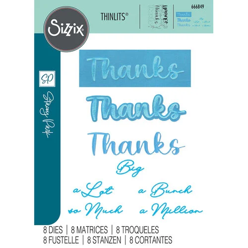 Sizzix - Stacey Park - Thinlits Dies - Take Two's - Thanks Sentiment