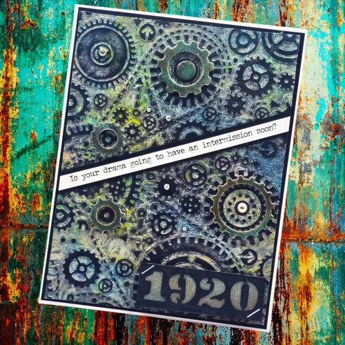 Sizzix - Tim Holtz - Multi-Level Textured Impressions - Embossing Folder - Vault Gears 6 Sizzix - Tim Holtz - Multi-Level Textured Impressions - Embossing Folder - Vault Gears