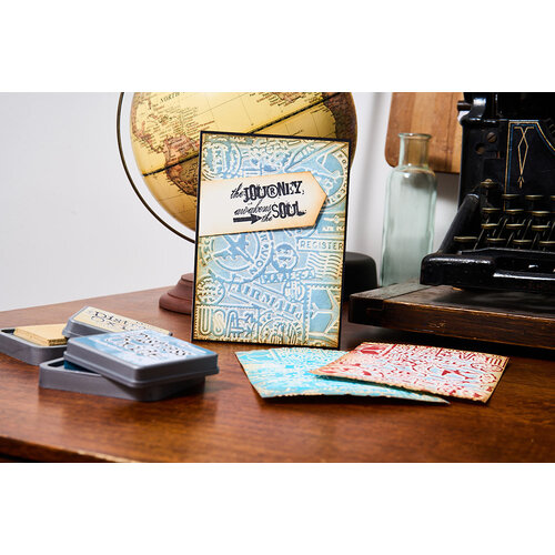 Sizzix - Tim Holtz - Multi-Level Textured Impressions - Embossing Folder - Vault Airmail 5 Sizzix - Tim Holtz - Multi-Level Textured Impressions - Embossing Folder - Vault Airmail