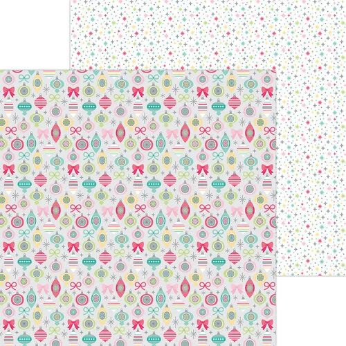 Doodlebug Design - Tinsel Time Collection - 12 x 12 Double Sided Paper - Tree Trimmings