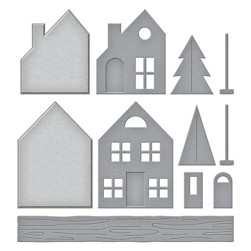 Spellbinders - Simon Hurley - Timeless Trees Collection - Etched Dies - Mantel Village 3 Spellbinders - Simon Hurley - Timeless Trees Collection - Etched Dies - Mantel Village
