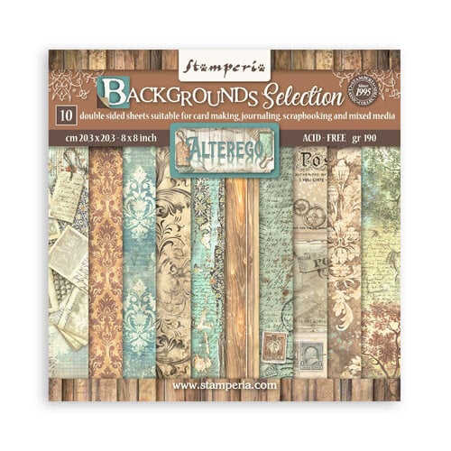 Stamperia - Alterego Collection - 8 x 8 Paper Pad - Backgrounds
