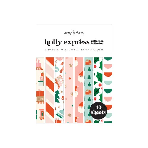 Scrapbook.com - Holly Express - Patterned Cardstock Paper Pad - Double Sided - A2 - 4.25 x 5.5 - 40 Sheets