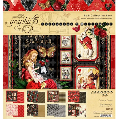 Graphic 45 - Curiouser & Curiouser Collection - 8 x 8 Collection Pack 1 Graphic 45 - Curiouser & Curiouser Collection - 8 x 8 Collection Pack