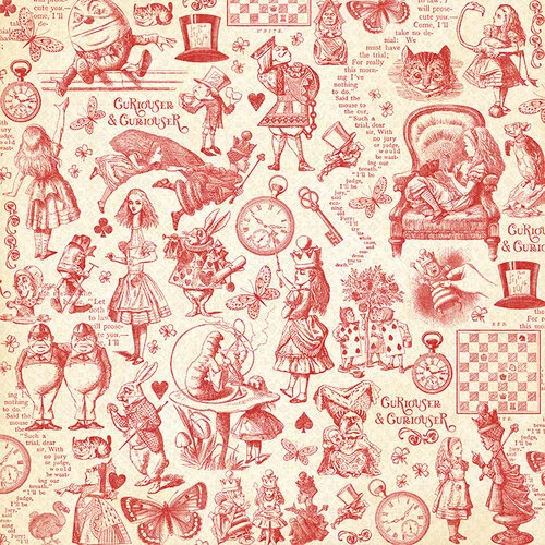Graphic 45 - Curiouser & Curiouser Collection - 12 x 12 Double Sided Paper - Always Late