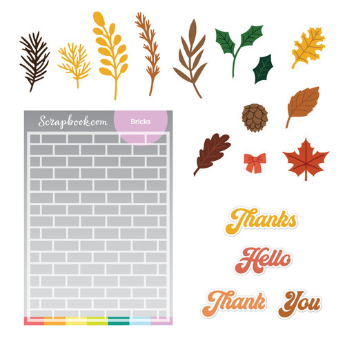 Scrapbook.com - Cozy Fall Bundle - Dies, Stencil 1 Scrapbook.com - Cozy Fall Bundle - Dies, Stencil