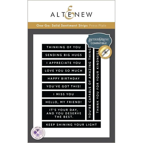 Altenew - Press Plates - One-Go - Solid Sentiment Strips 1 Altenew - Press Plates - One-Go - Solid Sentiment Strips