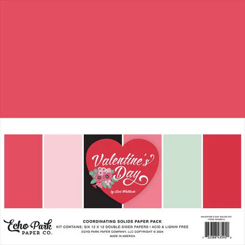 Echo Park - Valentine's Day Collection - 12 x 12 Paper Pack - Solids 1 Echo Park - Valentine's Day Collection - 12 x 12 Paper Pack - Solids