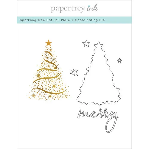 Papertrey Ink - Hot Foil Plate And Die - Sparkling Tree 1 Papertrey Ink - Hot Foil Plate And Die - Sparkling Tree