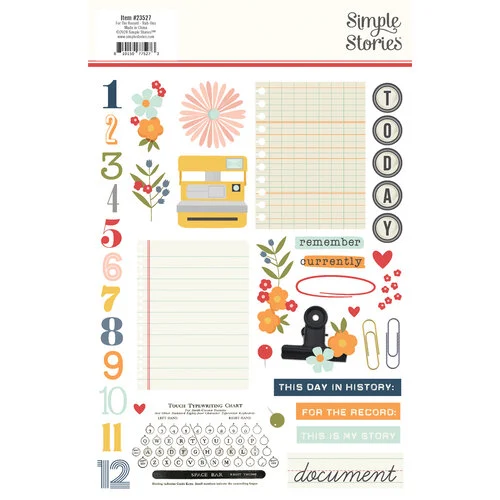 Simple Stories - For The Record Collection - Rub Ons 3 Simple Stories - For The Record Collection - Rub Ons