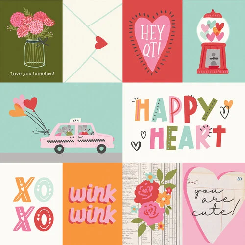 Simple Stories - Heartstrings Collection - 12 x 12 Double Sided Paper - Elements 2